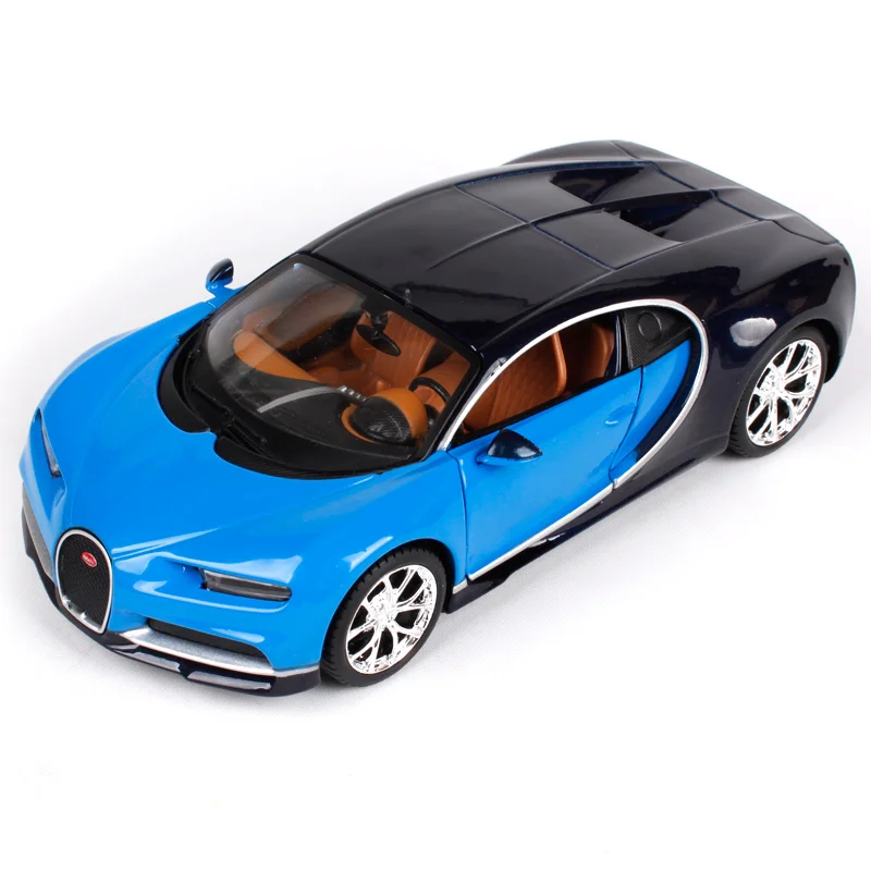Модель гоночного автомобиля Maisto 1:24 Bugatti Chiron синего цвета игрушечная новая в