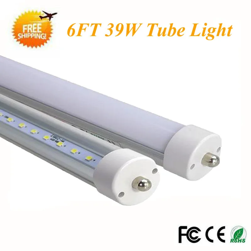 (50 pieces/lot) Free Shipping LED TUBE Light 6ft 1.8m 39W single pin