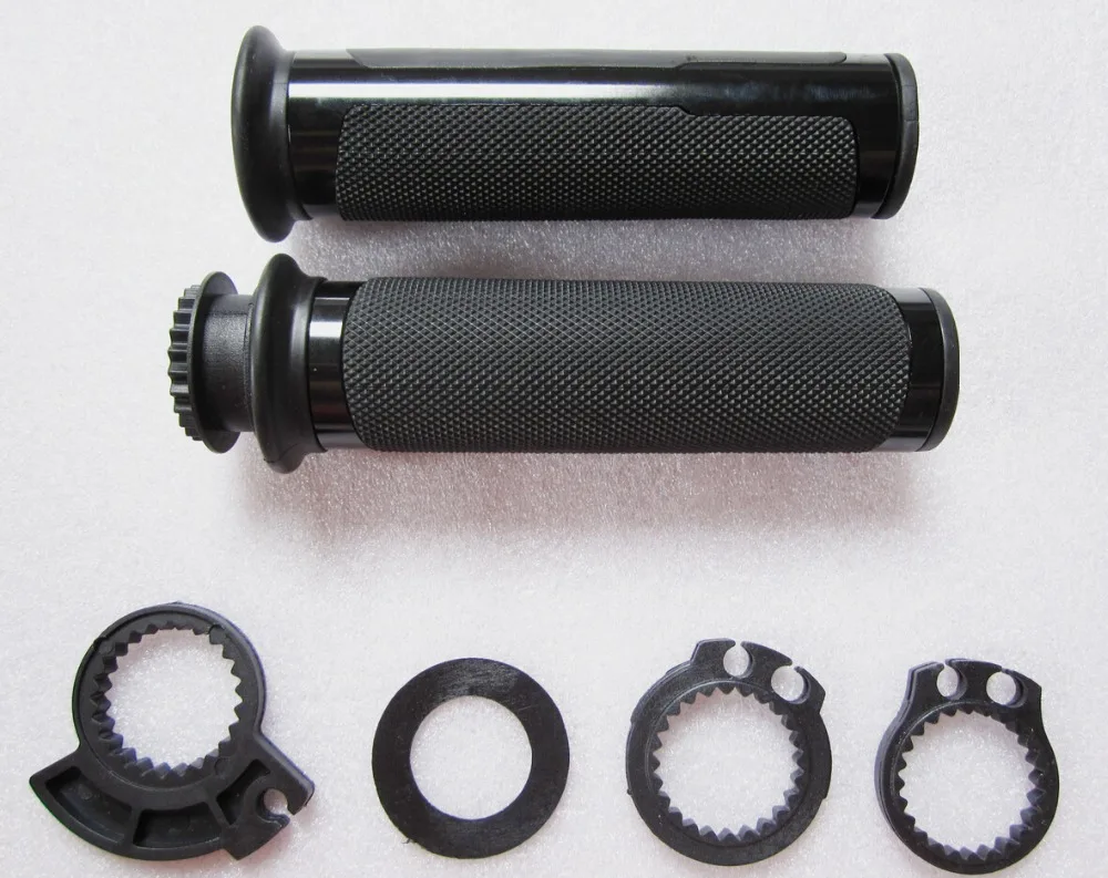 Black Rubber 7/8" Throttle Handlebar Hand Grips For GSXR 600 750