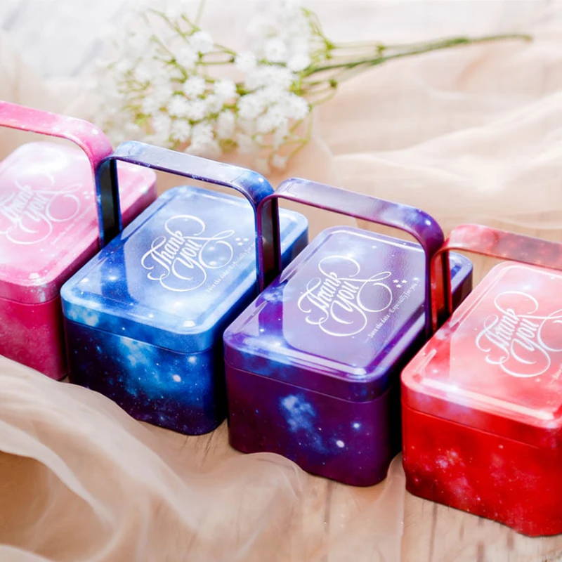 

4 colour Silver tin box Sealed jar packing boxes Chocolate candy cookies Christmas Wedding children birthday party supplies