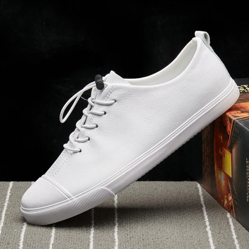 

New 2019 Men Casual Shoes Genuine Leather Summer Breathable Luxury Brand Flat Shoes for Men Sneakers Drop Shipping