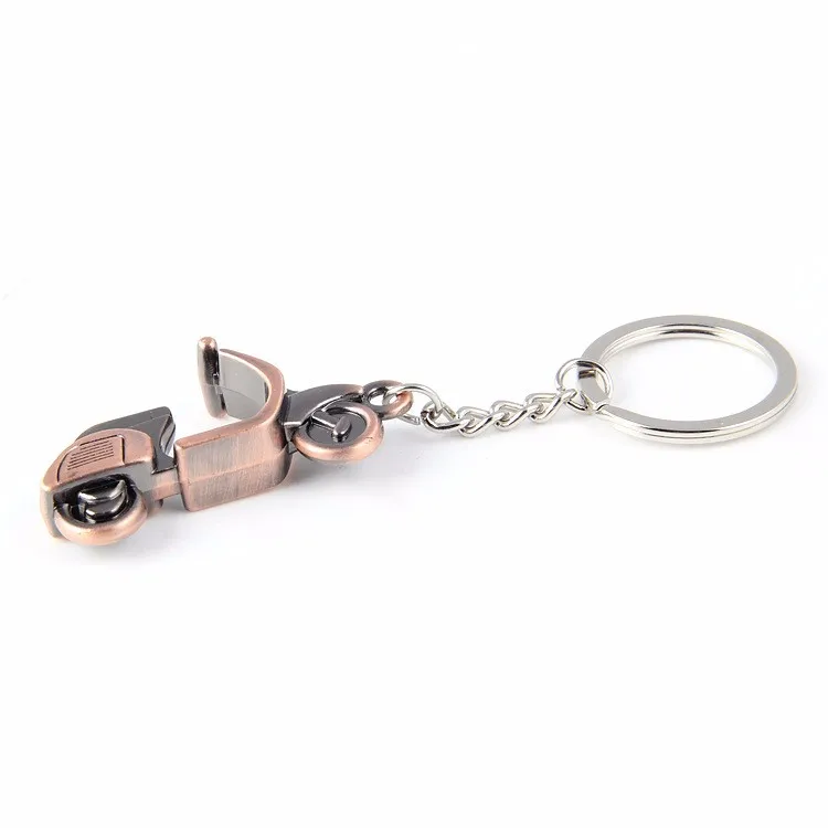 3D Classic Pendant Key Chain Antique Bronze Motorcycle Scooter Keyring Keychain Personality Keychain Creative Festival Gift