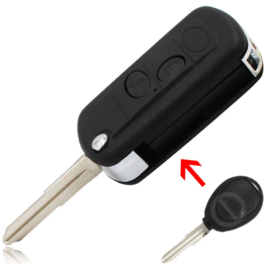2 кнопки дистанционного ключа брелок чехол конверсионный набор для складывания умный корпус для ключей от автомобиля крышка брелок для Land Rover Discovery 2 с нерезанным лезвием