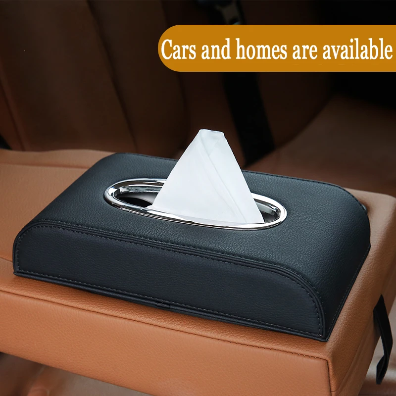 

Universal Leather Car Tissue Box Auto Pumping Cassette Accessories Holder Creative Removable Paper Napkin Box Organizer For Car