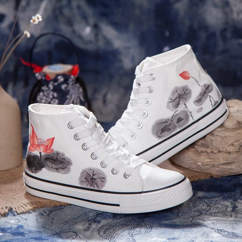 Chinese Ink Series Season Canvas Shoe China Style Chinese Ink Sail Cloth Shoe Woman Fund In State Cloth Shoe Zapatos De Mujer Chinese Ink Series Season Canvas Shoe China Style Chinese Ink Sail Cloth Shoe Woman Fund In State Cloth Shoe Zapatos De Mujer