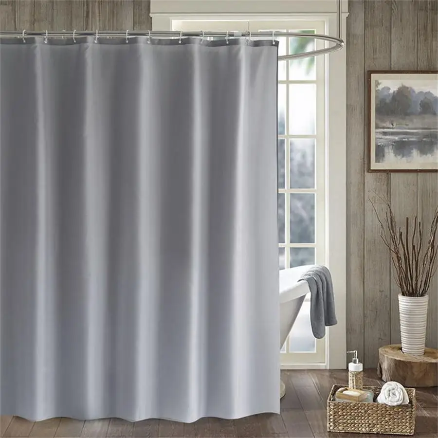 

Dafield Polyester Fabric Cloth Solid Color Black White Gray Navy Red Blue Bathroom Mildew Resistant Grey Shower Curtain