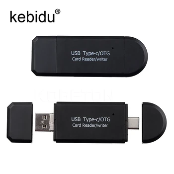 

Kebidu 3 in1 USB-A Type C Micro USB OTG Card Reader Combo to 2 Slot TF SD Card Reader for Smartphone PC