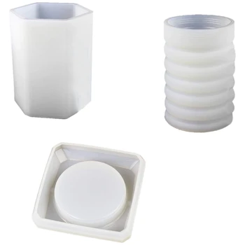 

Large Molds Silicone Mold, Include Round, Square, Cylinder Molds For Concrete, Diy Flower Pot/Ashtray/Pen Candle Soap Holder