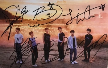 

hand Signed ASTRO autographed group photo RISE UP 5*7 K-POP 072018