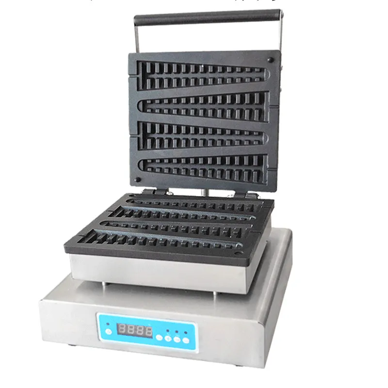

110V 220V Commercial Electric Lolly Waffle Maker Machine LCD Precise Temperature Control Non-stick Pine Cake Machine
