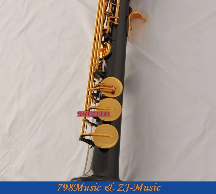 Профессиональный черный никель сопрано саксофон высокого F# Sax 2 шеи чехол