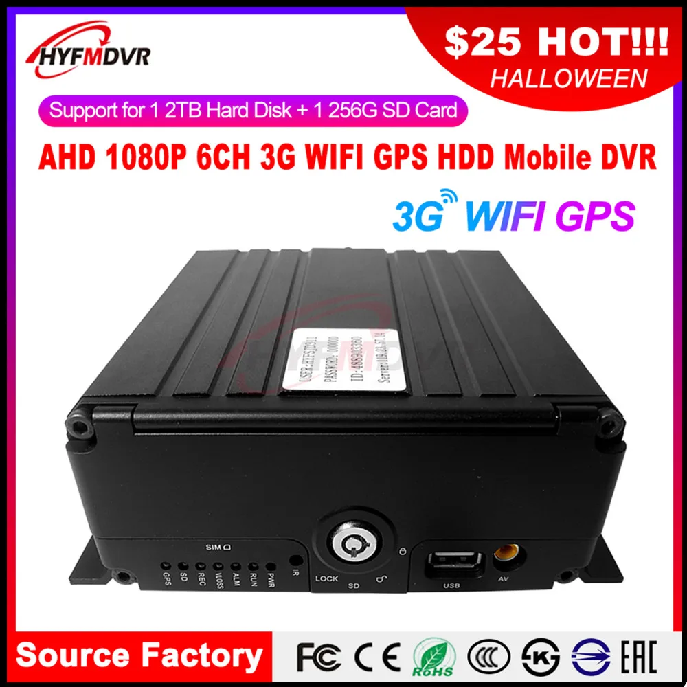 

New listing SD card + hard drive cycle recording AHD 960P megapixel 3G GPS WIFI Mobile DVR forklift / private car / big truck