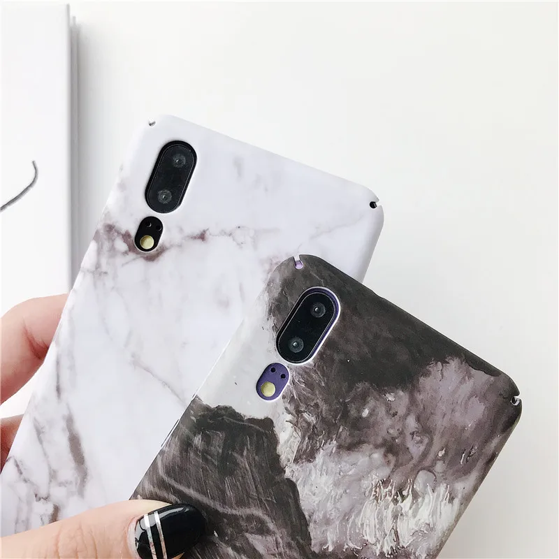 Мраморная жесткая задняя крышка из поликарбоната для телефона Huawei P20 Lite Pro Mate 20 Honor