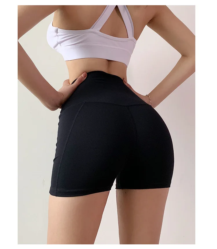 Новые однотонные Высокая Талия Йога шорты сексуальные пуш-ап Для женщин Фитнес спортивные шорты влагу Штаны для бега трусцой брюки для занятий спортом, велосипедные шорты
