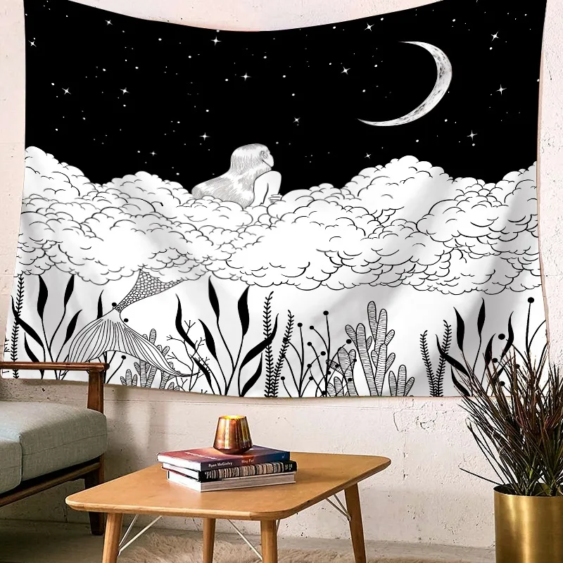 

Fashion Tapestry Fresh Style Tarrot Sun Moon Pattern Blanket Mandala bohemian Decorative Hippie tapestry Home Decor