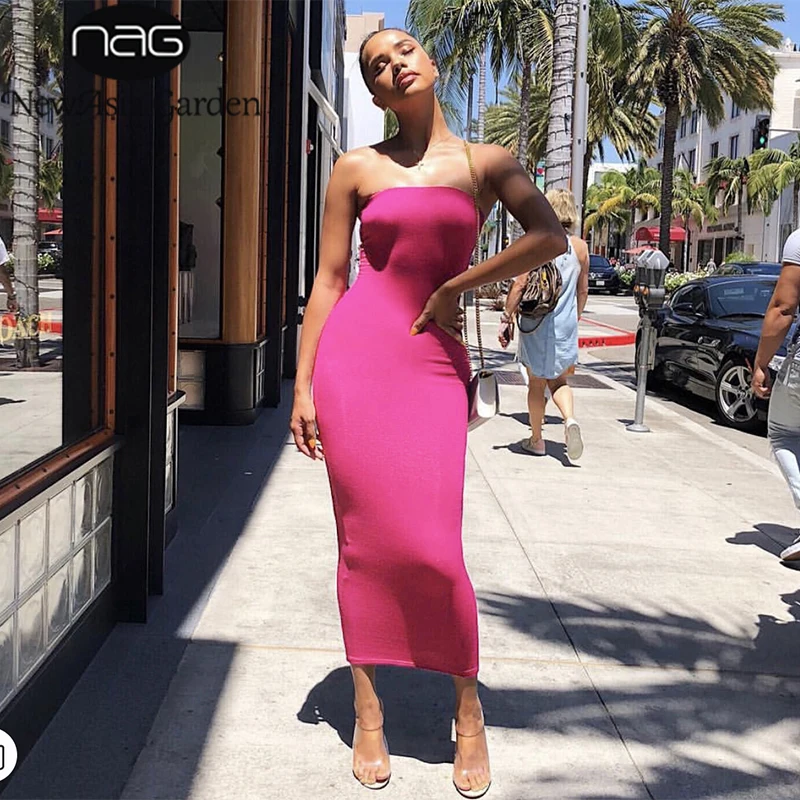 

NewAisa Double Layer Sexy Bodycon Dress Women Off Shoulder Long Dress Summer Autumn Casual Party Dresses Elegant Maxi Dress Club