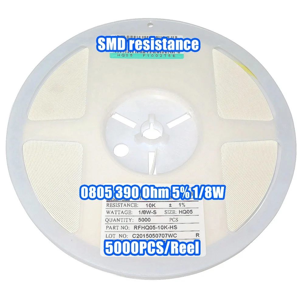 

1 Катушка 0805 390R 390 Ом 5% 1/8 Вт SMD сопротивление 5000 шт./катушка