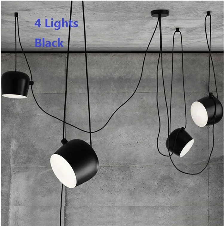 

Nordic New Aluminium Pendant Light Fixtures Modern Restaurant Lighting Pendant White/Black Home Hanging Lamp Creative Lampen