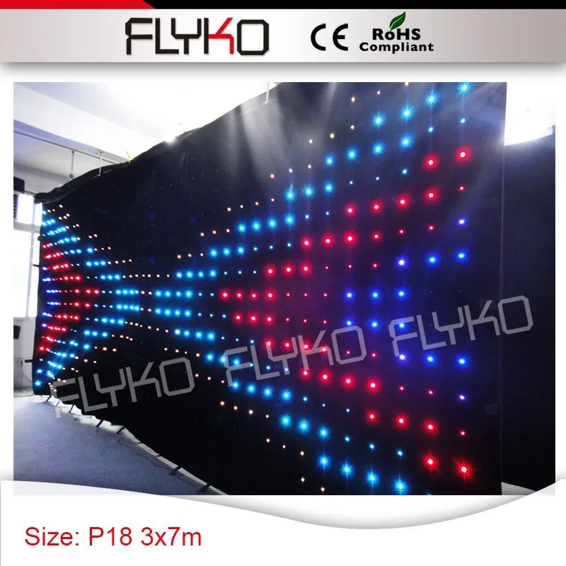 3x7 м вечеринка и свадебное украшение занавеска пиксель светодио дный 18 LED ткань со светодио дный ными лампочками
