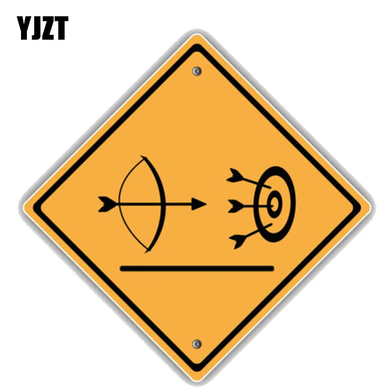 

YJZT 13CM*13CM Funny Traffic Sign Archery Field PVC Motorcycle Car Sticker 11-00107