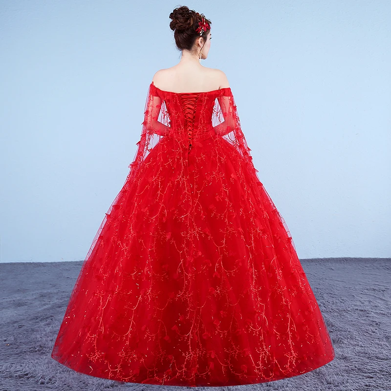 US $50.32 Custom Made Wedding Dresses 2020 New Red Romantic Bride Dress Plus Size Sweetheart Princess Gown Embroidery Vestido De Novia