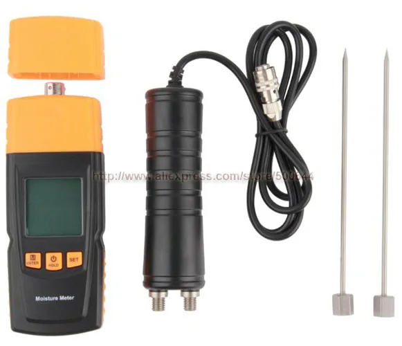 LCD Backlight Handheld Wood Moisture Meter with Testing Probe