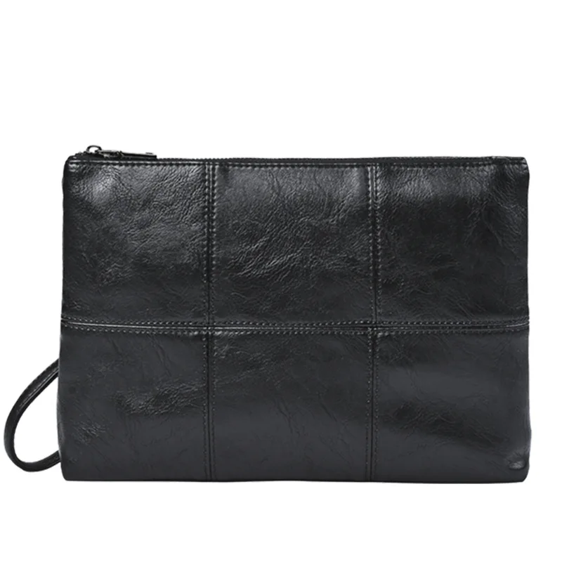 ETONTECK New Brand Men PU Leather Day Clutches Male Zipper Single Shoulder Bag Black Purse Splicing Handy Carteira Masculina |