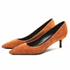 Krelvadi – chaussures marron pour femmes, escarpins à talons compensés De 5CM, bout pointu, pour le bureau, K-321 ► Photo 3/6