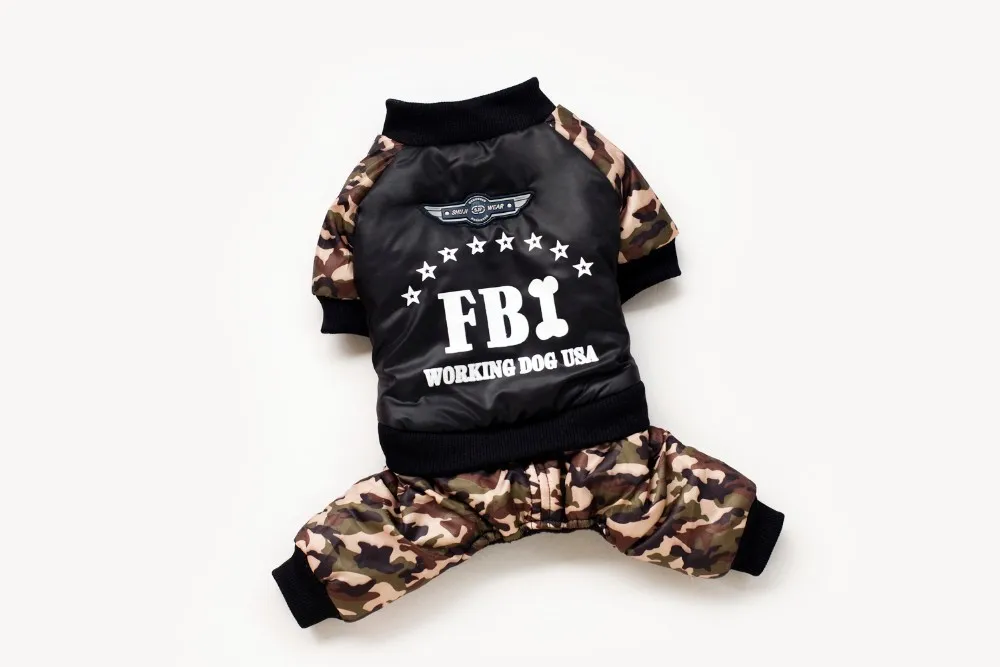 Новое милое камуфляжное пальто FBI, четыре ноги, пальто для собак,, одежда для Почта Китая собак, новая одежда для собак