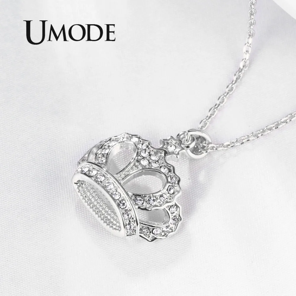 Модные женские ожерелья UMODE с короной подвески Женские Ювелирные изделия