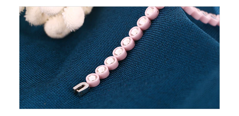 Очаровательный розовый синий браслет из нержавеющей стали с кристаллами CZ, браслет, ювелирные изделия для женщин на День святого Валентина