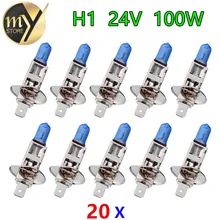 20 штук 24 V H1 100 W Супер яркие белые Противотуманные фары галогенные лампы высокого Мощность Автомобильные светодиодные лампы фар автомобиля фары авто