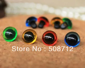 

Free shipping!!!!9mm 100pairs mixed color Safety Eyes/ SLIT PUPIL Plastic Sew-On EYES