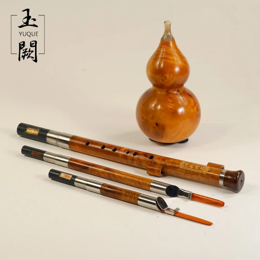 YUQUE Китайская традиционная Орхидея Хулуси/флейта из мельхиора трубка Трехцветная Съемная Черная бамбуковая флейта Ключ C, B(с чехлом