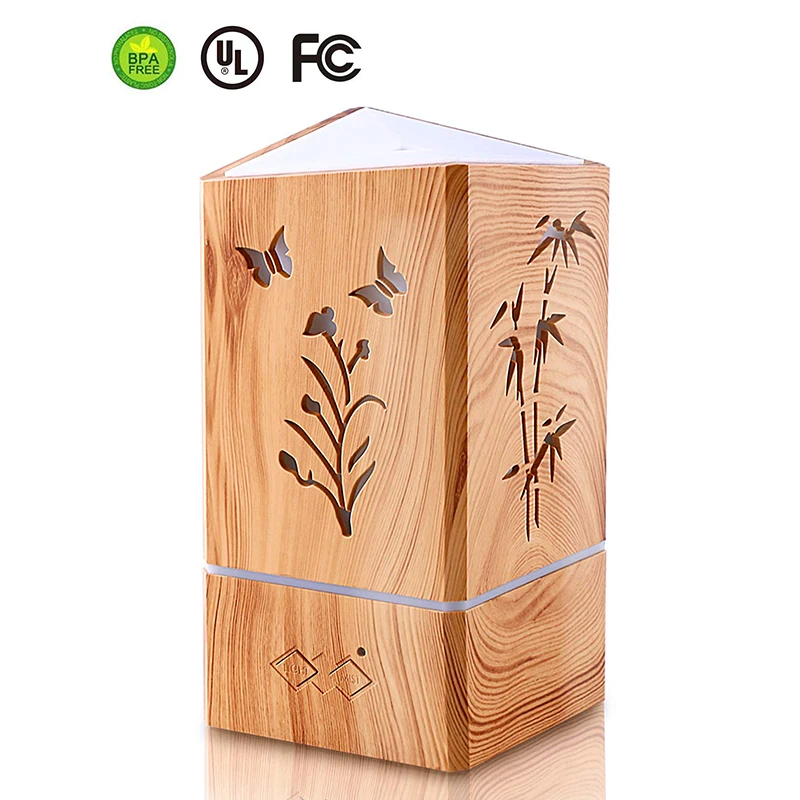 

Aromatherapy Essential oil Diffuser With Wood Grain Ultrasonic Aroma Cool Mist Humidifier 200ML air Humidifier for Home