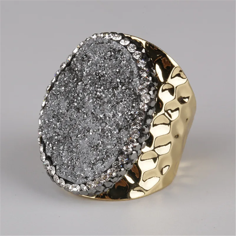 Шероховатый сырой Друза drusy драгоценные камни бусины очаровательные Стразы