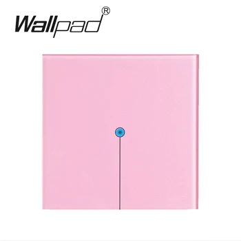 

Pink Crystal Glass Touch Light switch 1 gang 1way Wallpad LED light switch touch 110V~220V
