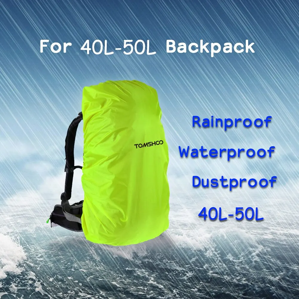 

TOMSHOO 40L-50L Backpack Rain Cover for Outdoor Hiking Camping Traveling waterproof sports bag green blue red orange grey 2019
