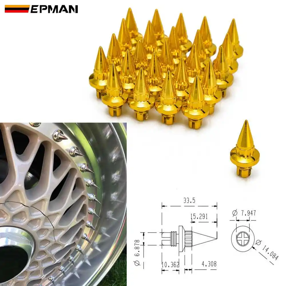 EPMAN-25 шт./лот, шип, хром, пластик, обод, губы, замена, колеса, заклепки/гайки для колеса, крышка колесных дисков, губа, винт, болт, шины EPAS056G