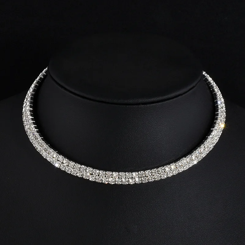 SHOSIXUAN Mecresh Classic Rhinestone Choker Necklace for Women Silver Color Party Prom Wedding Jewelr (11)