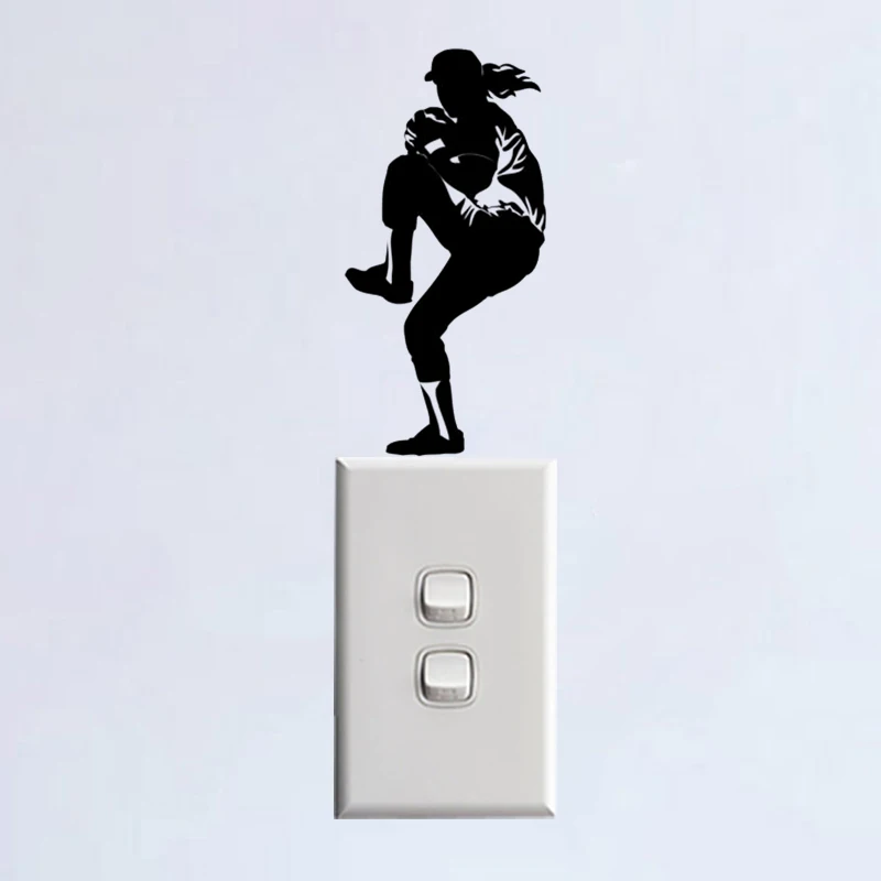 

Baseball Player Personality Vinyl Decor Wall Decals Vinyl Switch Stickers 5WS1392