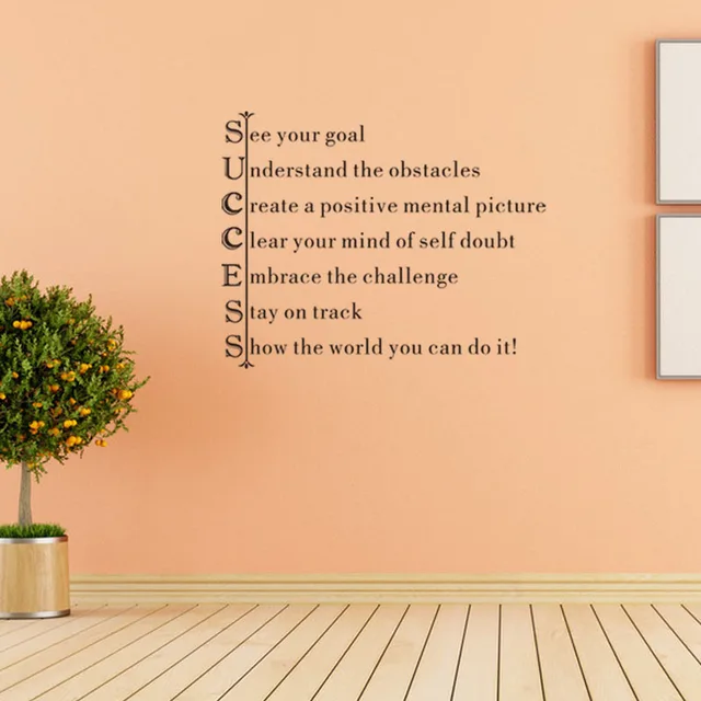 Success Inspirational Quote Wall Decal Sticker Art Mural Home Decor