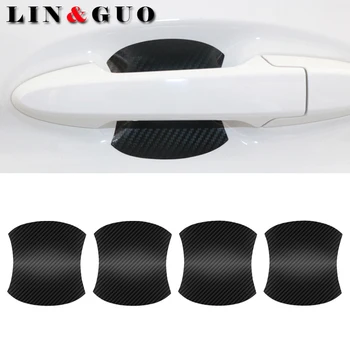 

4PCS Car door Scratches Automobile Shake Protective 5D Carbon fiber car stickers Film car Handle Protective case for ALFA ROMEO