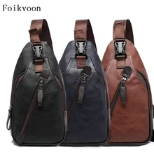 Foikvoon Leather Men Bags PU Leather Fashion Man Shoulder Bags Popular Hit Colors Crossbody Bag Male