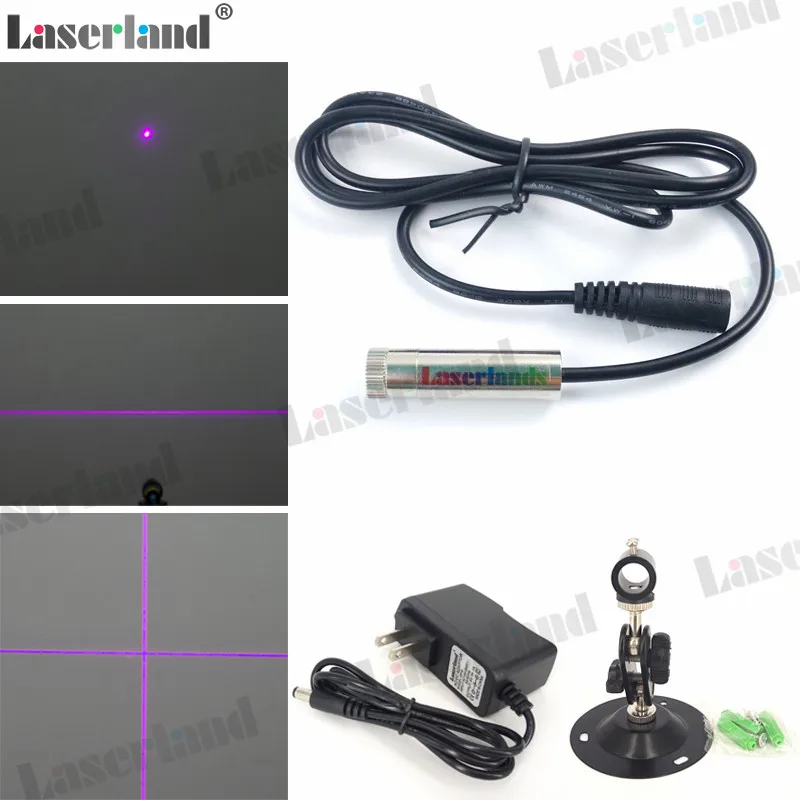 Focusable 405nm 20mw Violet Cross Hair Diode Laser Module with Adapter 