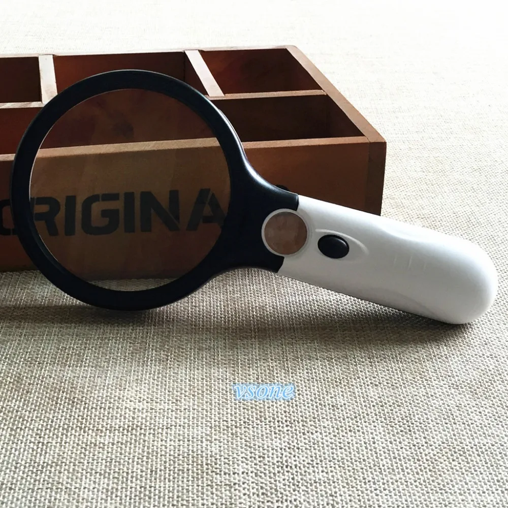 

Double lens 2.5X 45X 90mm Magnifying Glass Jewelry Reading Nature Loupe Illumination Pcoket Portable Hand Held Magnifier