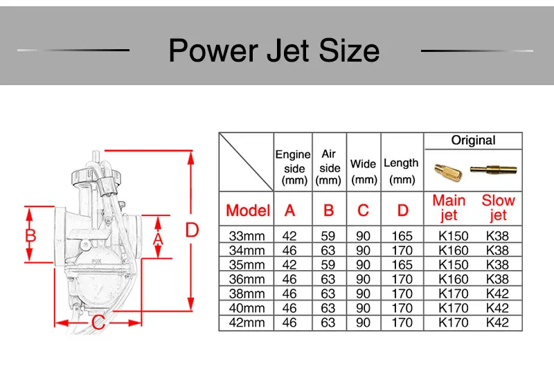 Alconstar-33 размеры 34, 35, 36, 38, 40, 42 мм Air Striker мотоцикла Keihin Карбюратор PWK 2 T/4 T ATV UTV Cafe Racer XJR400 XT225 GN 250 XR400