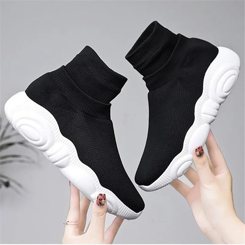 

Shoes Women Sneakers Chaussure Femme Breathable Socks Ankle Boots Slip On Basket Flats Footwear Tenis Feminino Casual Shoes