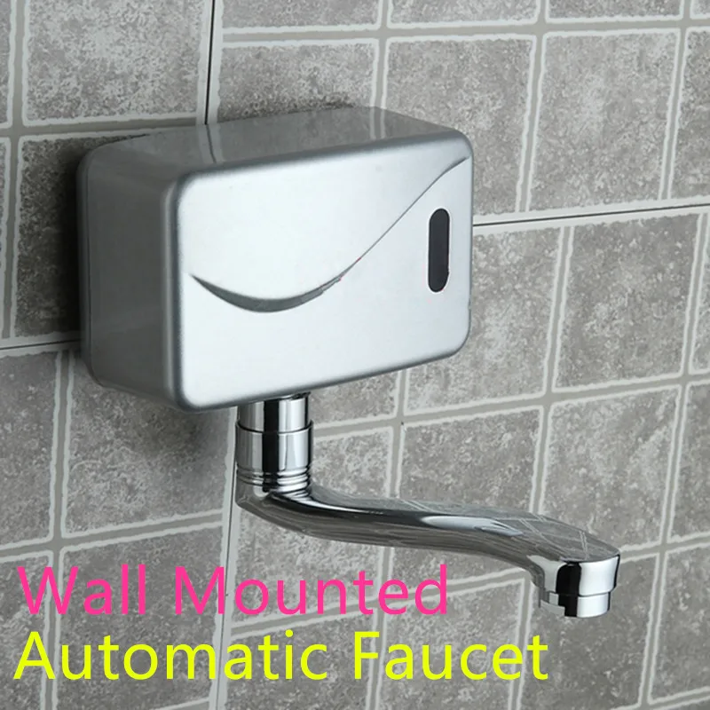 Bathroom Fixtures Turntable Wall Mounted Automatic Sensor Kitchen Faucet Single Cold Water Sense Faucets Basin Hand Washer