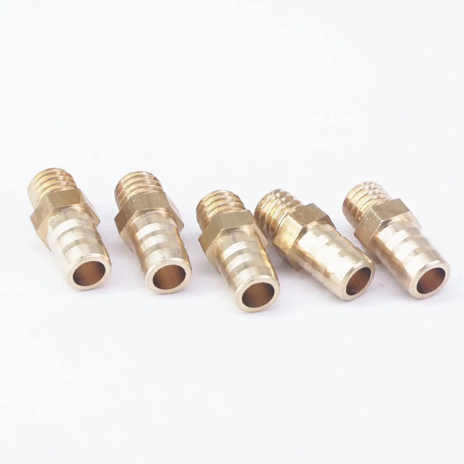 

LOT 5 Hose Barb I/D 6mm x M6 Metric Male Thread Brass coupler Splicer Connector fitting for Fuel Gas Water